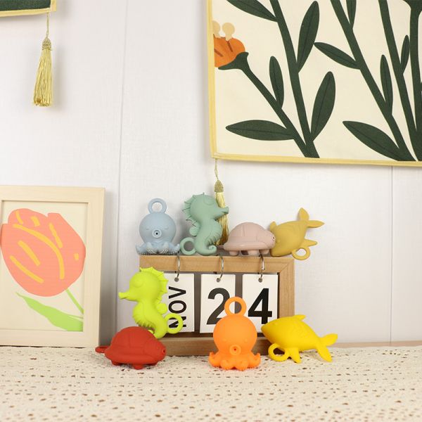 Animal Shape Silicone Bath Toys Spraying Water For Toddler Kids Gift