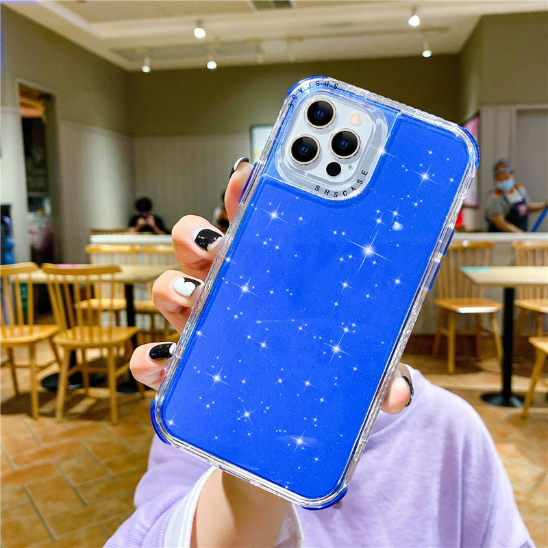 Shining Glitter Shockproof Bumper Soft Cover for iPhone 14 Plus 13 Pro Max 12 Mini 11 Pro XS Max 8 Plus Mobile Phone Case