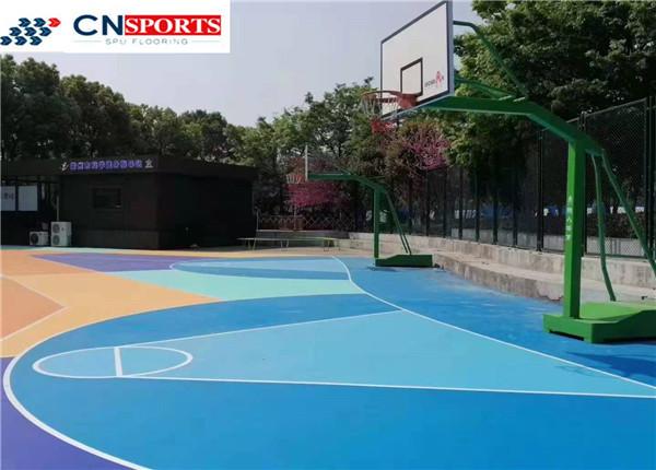 8mm Painting SPU Flooring All Weather Outdoor Synthetic Basketball Court