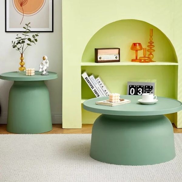 Modern Round Coffee Table for Home Furniture Nordic Plastic Small Mobile Living Room Aesthetic