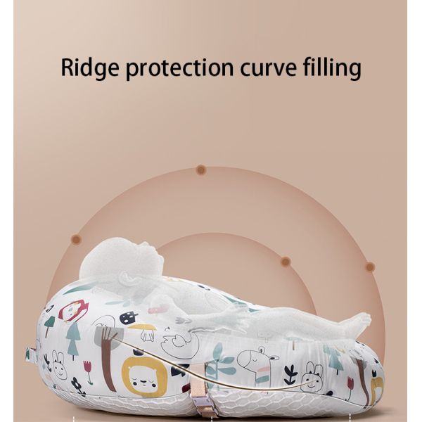 Newborn Feeding Pillow Made of Skin-Friendly Cotton and Featuring Animal Pattern