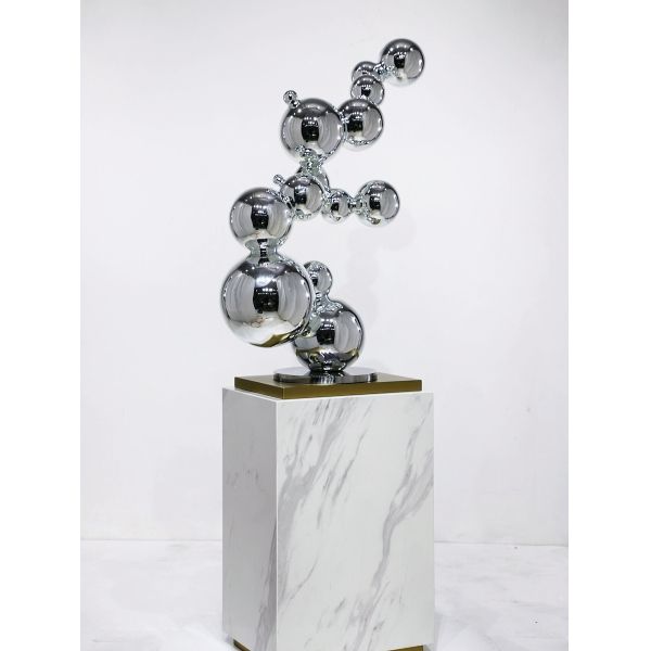 Bubble Sculpture Modern Quality Metal Mirrored Finish Hotel Corner Console