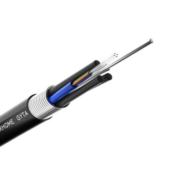 GYTA53/GYTA/GYTS Black Outdoor Fiber Optic Cable For Underground Direct Buried Duct