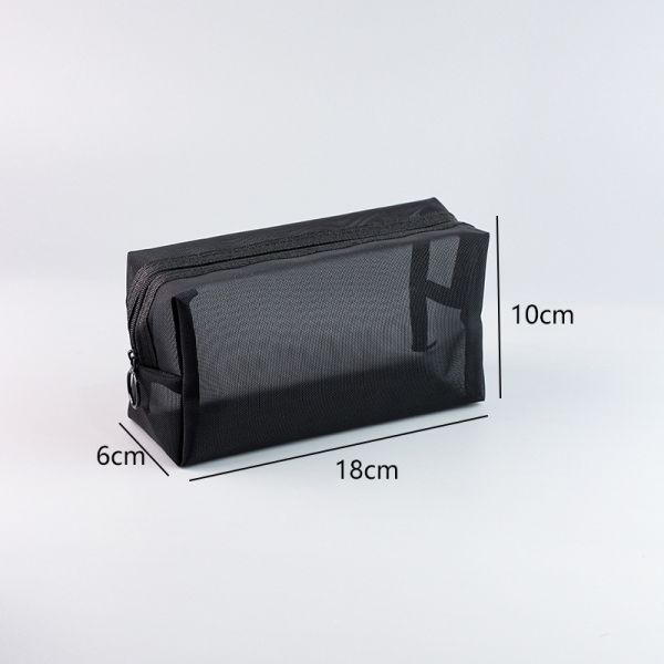 Transparent Mesh Toiletries Bag For Business Travel Portable Wash Shower Cosmetic Bag
