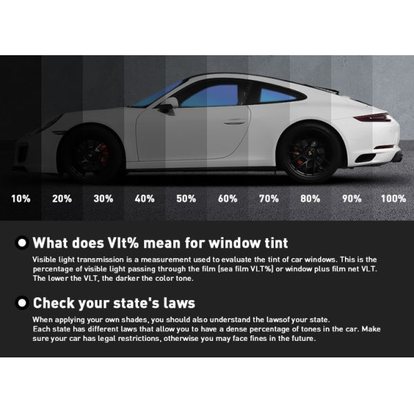 Фильм для автомобильных окон синего цвета VLT 83% CR-80 BL Хамелеонная пленка Ясное видение 1,52 м