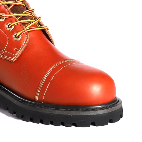 Nylon Fabric Steel Toe Safety Shoes Good Year Rubber Sole Smooth Cow Leather