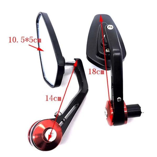 Aluminum Alloy Motorcycle Side Mirror Rearview Mirror for Motorcycle 10.5*5cm Glass Size