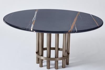 Restaurant Wooden Dining Room Tables Luxury Oval Shape Port Laurent Marble Top