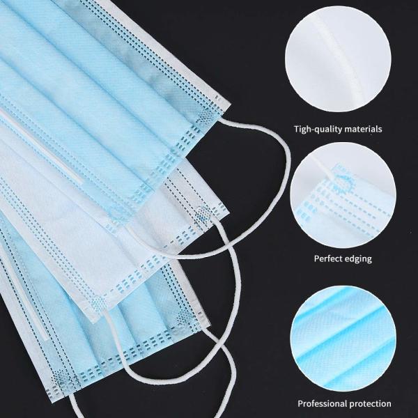 Dust Protection Non Woven Face Mask  With 3 Layers Face Protection Pad