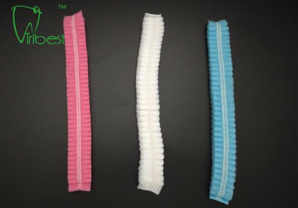 Non Woven Dental Protective Wear , Elastic Disposable Head Cap For Health Workers