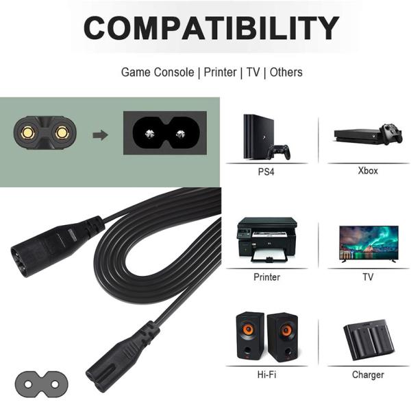 0.8M C7 から C8 電源コード 18AWG PVC ジャケット ROHS 認証