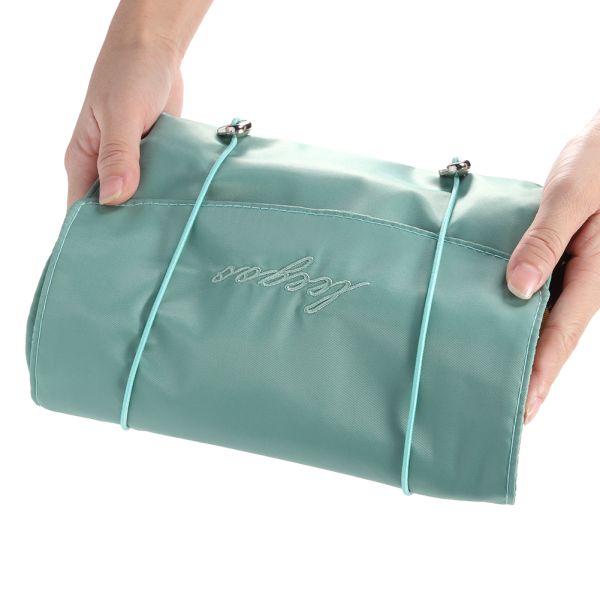 Cheapest 4PCS in 1 Cosmetic Bag For Women Zipper Mesh Separable Cosmetics Pouch Ladies Foldable Nylon Bag Rope Makeup Bag