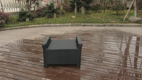 5 Seat Back Cushion Outdoor Rattan Sofa Set For Hotel Poolside