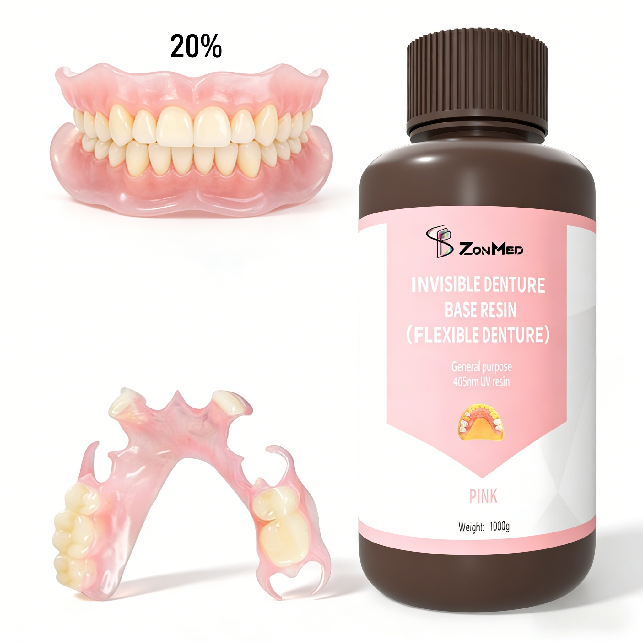 Comfort Provides Comfortable Fit Due To Flexibility Removable Partial Denture With Bending Strength 34 Mpa Suitable For Long Lasting Dental