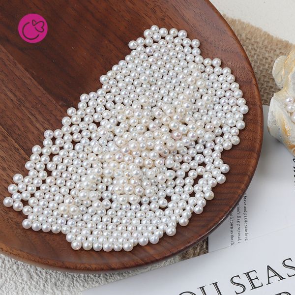 Natural Pearls Wholesale 2.3-2.5 mm White Small Tiny Round Shape Freshwater Pearl Loose Beads