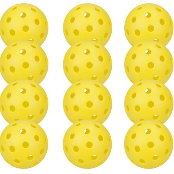74mm Boules de pickleball jaune en extérieur Haute élasticité avec 40 trous USAPA approuvé