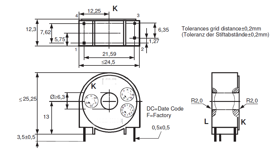 Точность Wechselstromwandler настоящего трансформатора держателя PCB T60404-E4622-X503 высокая