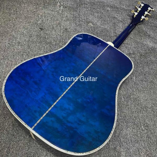 Custom GB-Viper Blue Dove Acoustic Guitar 41 Inches D Body Abalone Inlay Binding