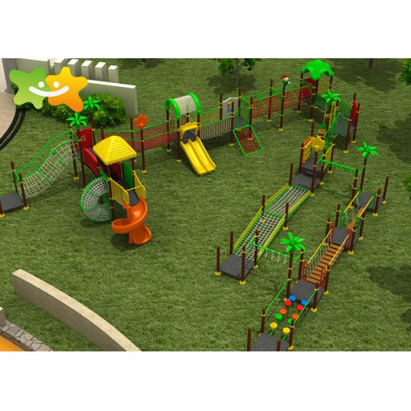 O equipamento grande da corrediça do brinquedo da criança do projeto do parque público caçoa o equipamento exterior do campo de jogos