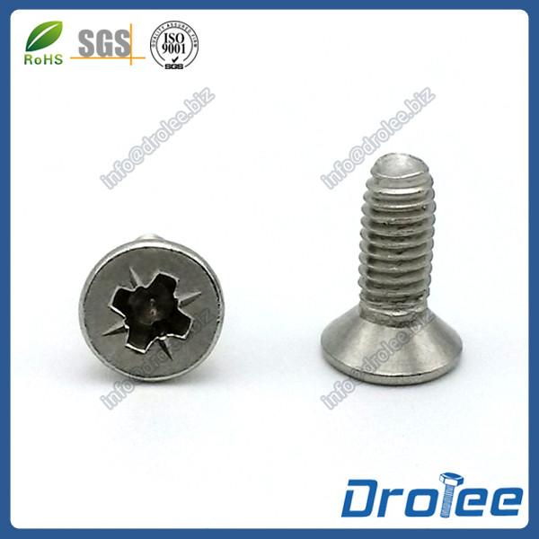 Pozi Drive Flat Head Thread Forming Screws Trilobuar Thread Stainless 410/304-316