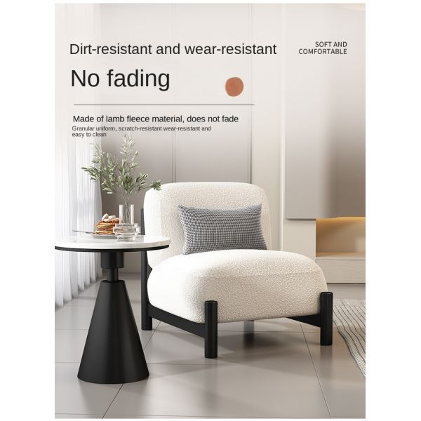 Wholesale Comfortable Modern Eco-Friendly Lamb Fleece Fabric Single Leisure Sofa Chair Set High-resilience Sponge for Bedroom