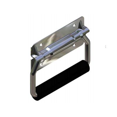 Steel Folding Pull Recessed Chest Handles Iron Galvanized With Rubber Grips
