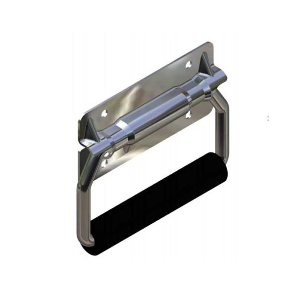Steel Folding Pull Recessed Chest Handles Iron Galvanized With Rubber Grips