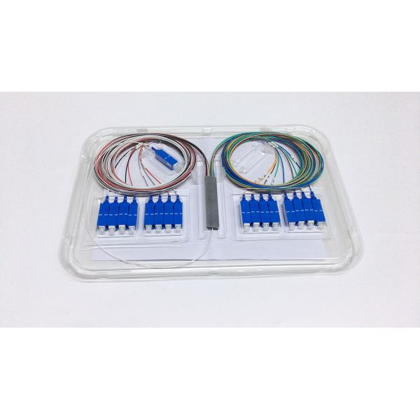 Mini Steel Tube 1x32 PLC Optical Splitter with 0.9mm LSZH G.657A1 Fiber for FTTH Networks