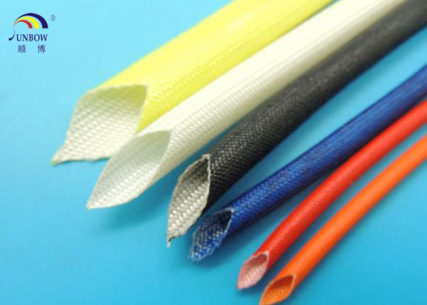 F Class 155℃  AC Motors Braided Fiberglass Sleeve 155℃ High Temperature With Acrylic Resin Cover