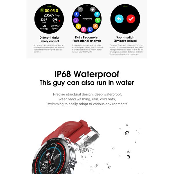 L26 Smartwatch 370mAh Lithium Battery ECG Waterproof Sports  apply To Huawei