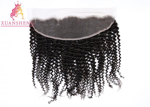 Ear To Ear 13x4 Lace Frontal  Lace Human Hair , Brazilian Deep Curly Virgin Hair