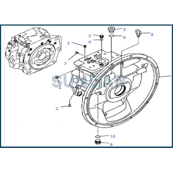 комплект для ремонта уплотнения насоса 708-2G-00022 7082G00022 основной для KOMATSU PC300-7
