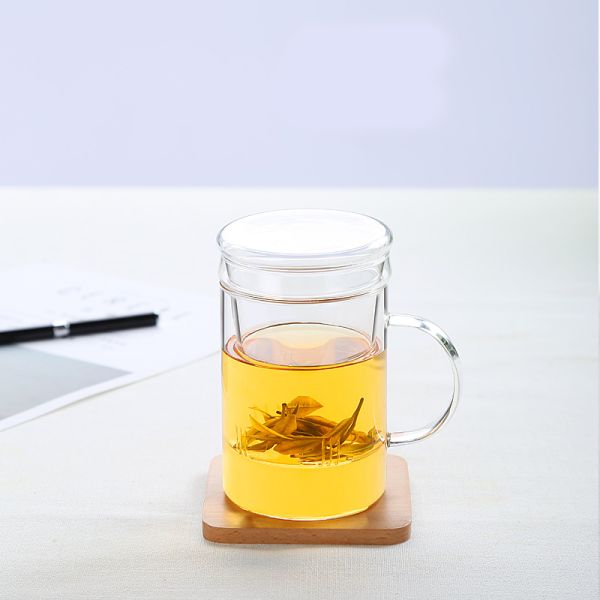 стеклянная чашка Инфузер чая 14оз/420мл с кружкой чая свободных лист крышки прочной