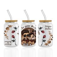 Dia dos Namorados UV DTF Cup Wrap Transferências Para Cups Wraps Libbey Glass Spanish Tumbler