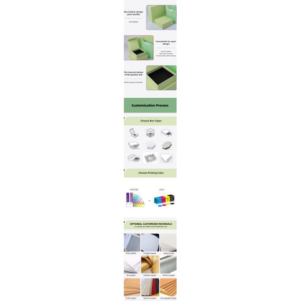 Paper jewelry Gift Box Packaging Eco Friendly Cardboard green Magnetic Jewelry Box