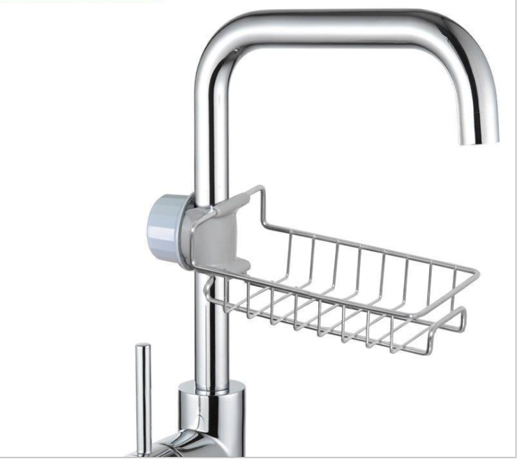 Stainless Steel Faucet Rack Household Kitchen Dishwashing Sponge Drain Rack Sink Dishcloth Storage Rack