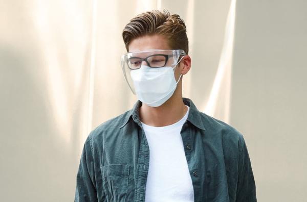 Double Sided Anti Fog Face Shield , Eyeglass Type Face Shield Oversized Windproof