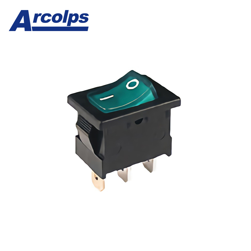 Arcolps RL3-3 Green Red Plastic Rocker Switch ON-OFF 3P SPST IP65 16A 250V Quick Connect for Automation