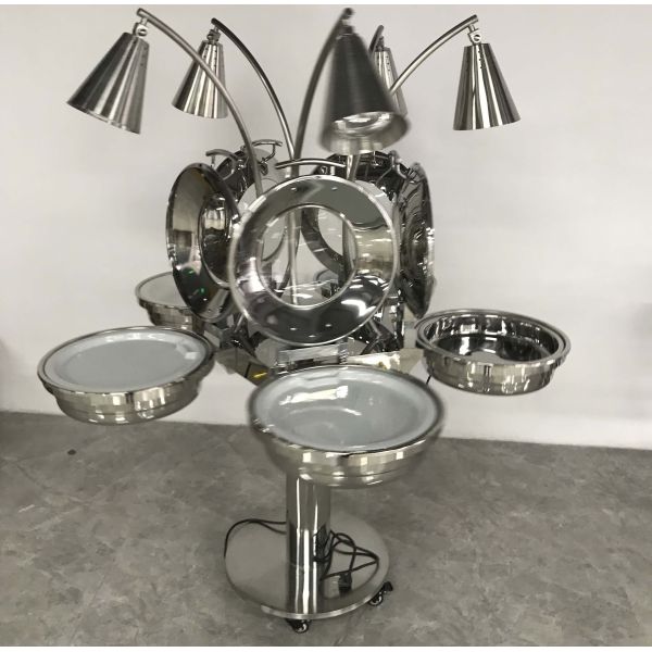 Станции шведского стола еды и оборудования Бервераге мобильные с 5 жук-чеферами и 5 лампами жары