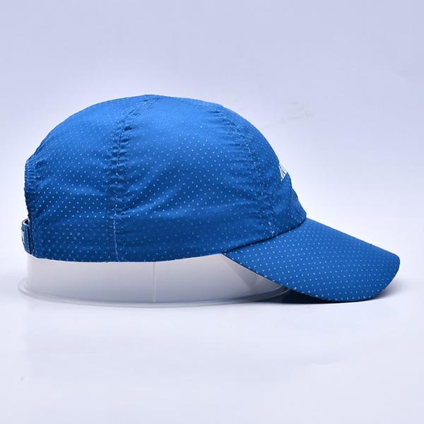 Chapéus de nylon do golfe do poliéster do algodão de nylon ajustável azul da curvatura do metal do Webbing do Snapback para atividades exteriores