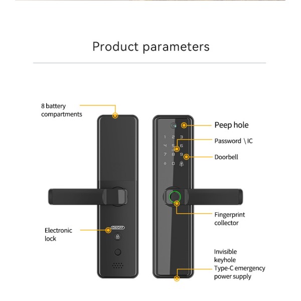 YAGU NEO Smart Card Password Key Unlock Door Lock Smart Outdoor Tuya Metal Gate Wifi Lock Smart Lock for Metal Door