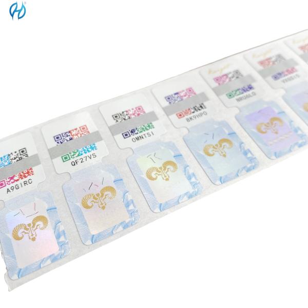 Secure Your Products with Hologram Qr Code Sticker Security Hologram Label in Black And White Square Design
