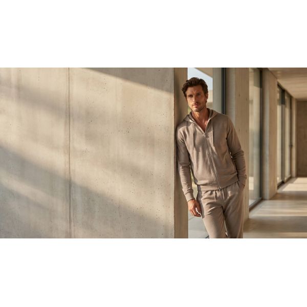 Luxury Men's Tracksuit Set Custom Logo Zip up Hoodie and Jogger 2 Piece Set High Quality Quiet Luxury Men's Tracksuit