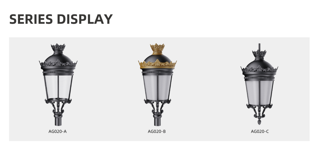 IP66 Die-casting Aluminum 40W-100W Classical Outdoor Light AC90-305V Optical Lens Crown Lights For Main Streets And Residential Areas