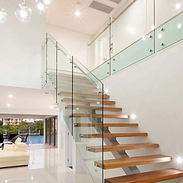 Barandillas de escalera personalizadas con vidrio templado para barandilla de escalera interior