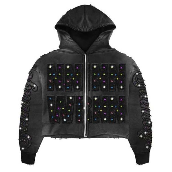 Custom Heavyweight Acid Wash Flared Sweatpants and Hoodie Sets Men Embroidery Streetwear Tracksuit Rhinestone Cropped Sweatsuit
