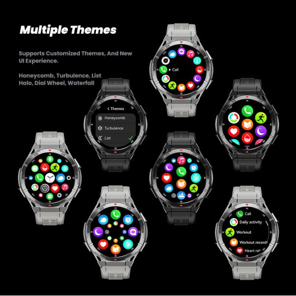 Eraysun Factory Fashion Sports Smartwatch 480Mah GPS Sport HD Call Compass Altitude Waterproof Health Wireless Smart Watches