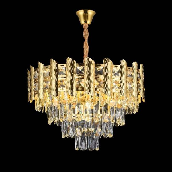 Ventilateur de plafond rétractable à l'aide d'un lustre en cristal avec lumière et télécommande