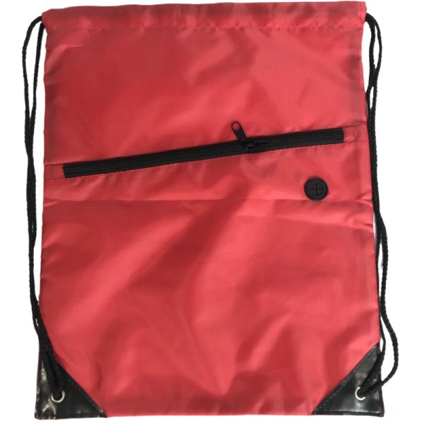 Custom Made Polyester Drawstring Bags With Zip Pouch For Sports Outdoor