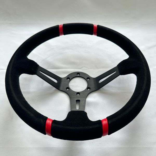 Motorsport Billet Racing Steering Wheels Suede Wrapped 90MM Dish 14 Inch